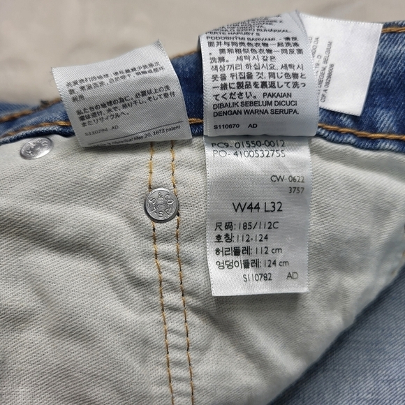 Men's Levi's 550 Relaxed-Fit Stretch Straight Blue Jeans 44x32 New Big & Tall - Picture 12 of 16